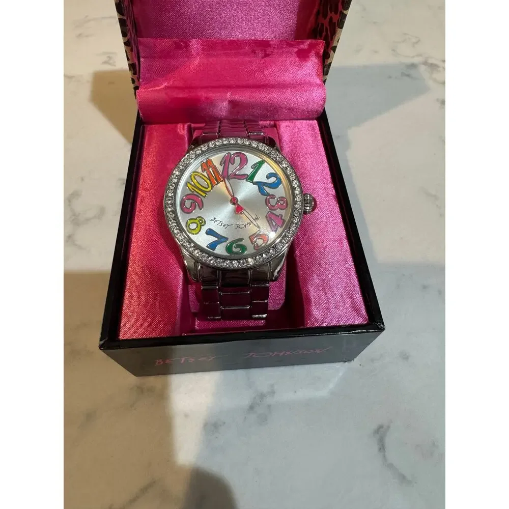Betsey Johnson Glitteratzi Rainbow Dial Watch 2014–2016 whimsical timepiece Y2K